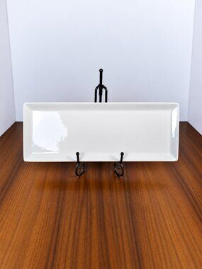 Food Network Whipped Cream White Porcelain Rectangular Serving Platter